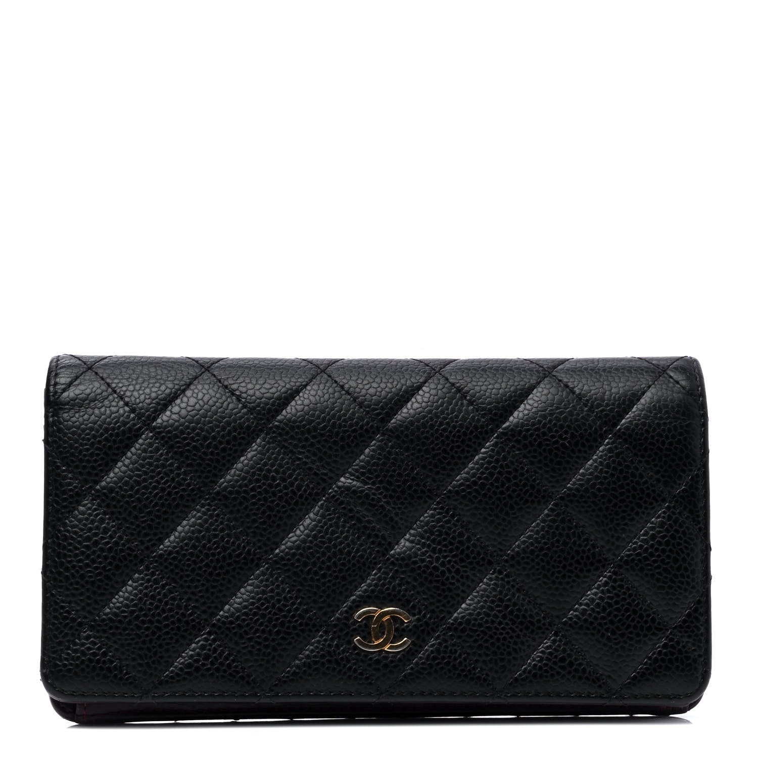 Chanel Caviar Quilted Yen Wallet Black 1 of 5