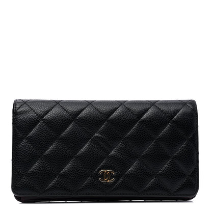 Chanel Caviar Quilted Yen Wallet Black 1 of 5