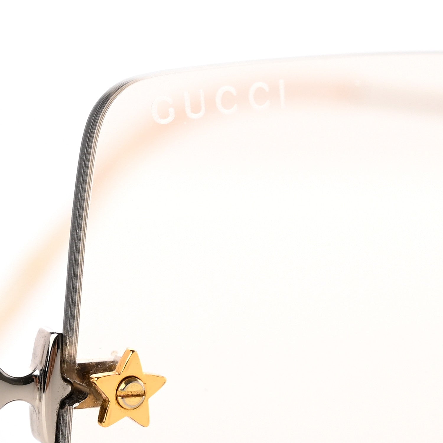 Gucci Crystal Metal Sunglasses GG0644S Gold Silver 7 of 8