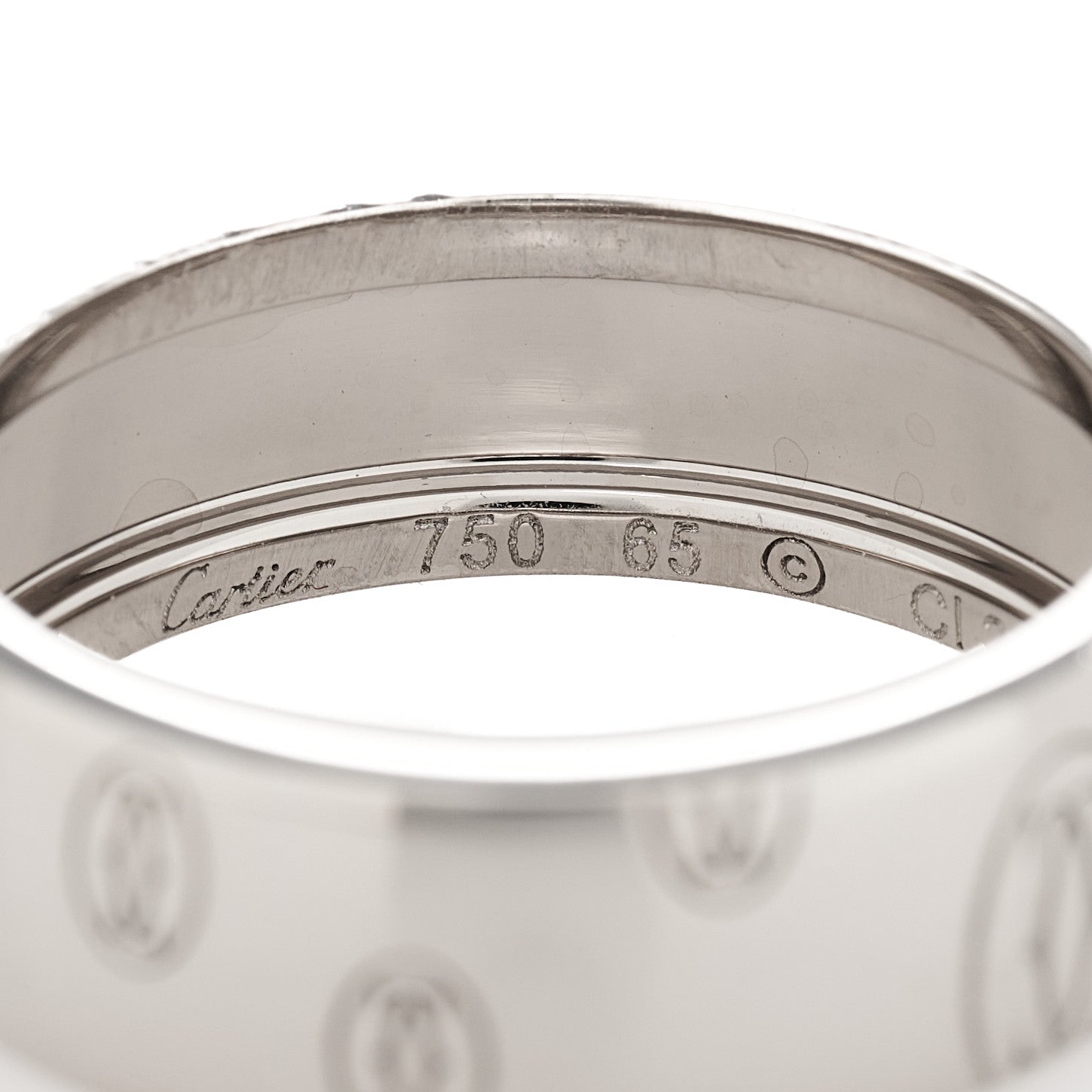 Cartier 18K White Gold 8mm Happy Birthday Band Ring 65 11.25 4 of 6