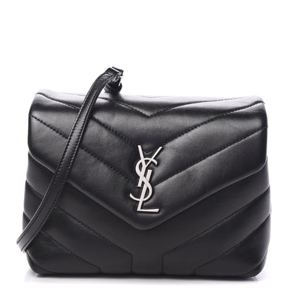 Saint Laurent Calfskin Y Quilted Monogram Toy Loulou Crossbody Bag Black 1 of 8