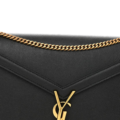 Saint Laurent Grain De Poudre Monogram Cassandra Clasp Bag Black 8 of 10