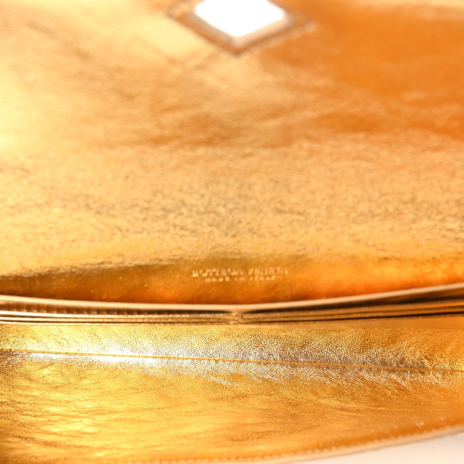 Bottega Veneta Metallic Lambskin Intrecciato Long Andiamo Top Handle Clutch Gold 6 of 12