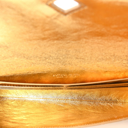 Bottega Veneta Metallic Lambskin Intrecciato Long Andiamo Top Handle Clutch Gold 6 of 12