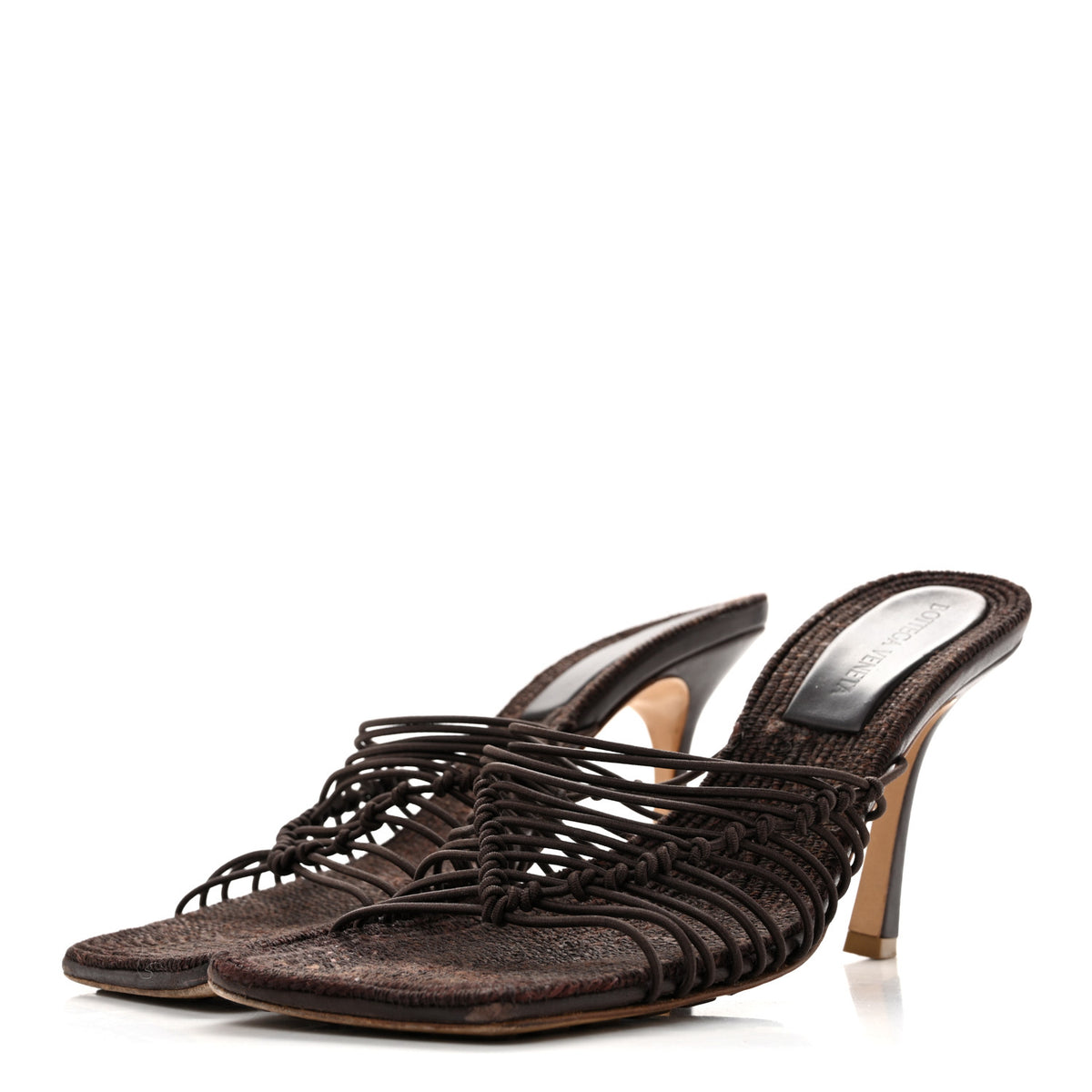 Bottega Veneta Raffia Elasticized Stretch Mule Sandals 39 Bitter Chocolate 4 of 11