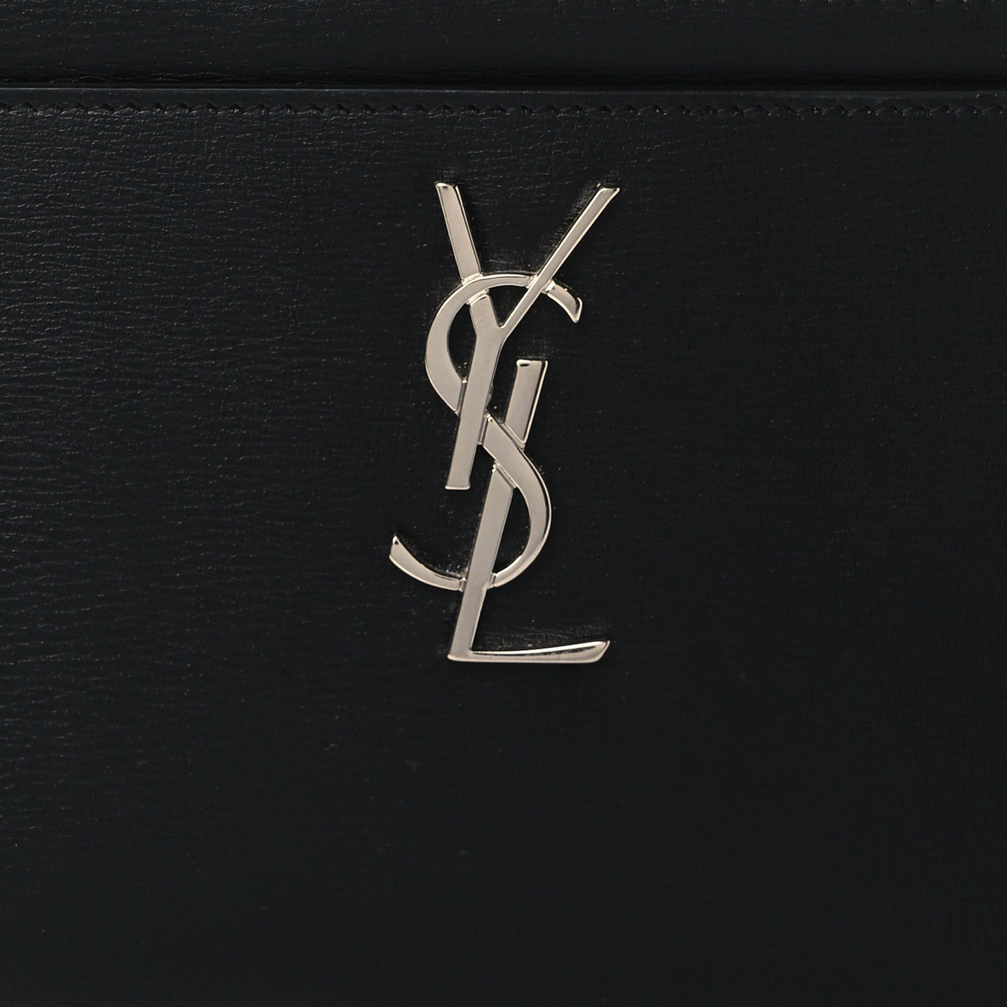 Smooth Calfskin Monogram Zip Bill Pouch Black