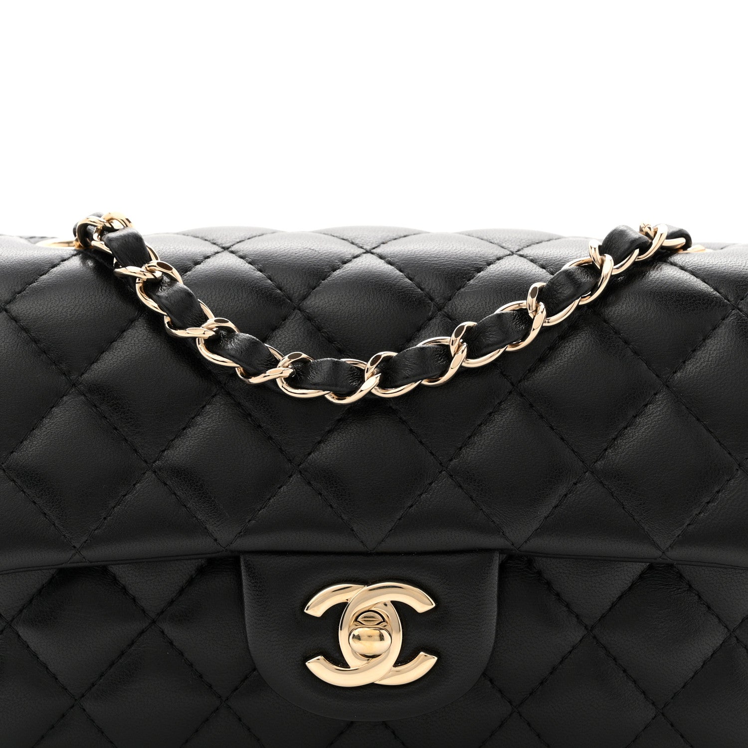 Chanel Lambskin Quilted Mini Rectangular Flap Black 8 of 10