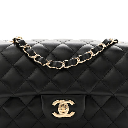 Chanel Lambskin Quilted Mini Rectangular Flap Black 8 of 10