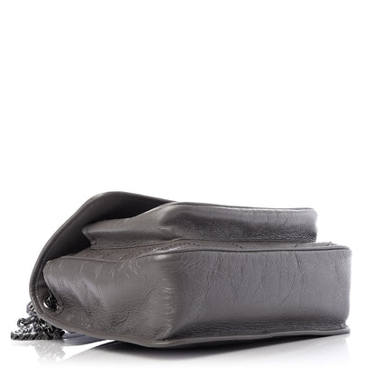 Saint Laurent Crinkled Calfskin Matelasse Monogram Medium Niki Chain Satchel Fog 4 of 11