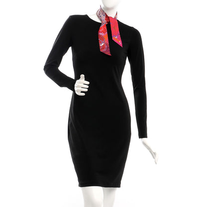 Hermes Silk Dans un Jardin Anglais Twilly Fuchsia Rouge Bleu Roy 2 of 4