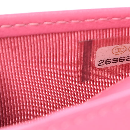 Chanel Caviar Quilted Card Holder Wallet Pink 7 of 8
