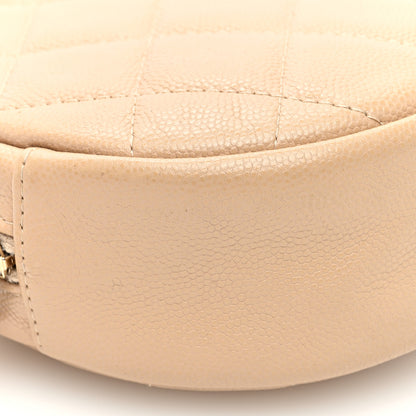 Chanel Caviar Quilted Round Clutch With Chain Beige 9 of 10