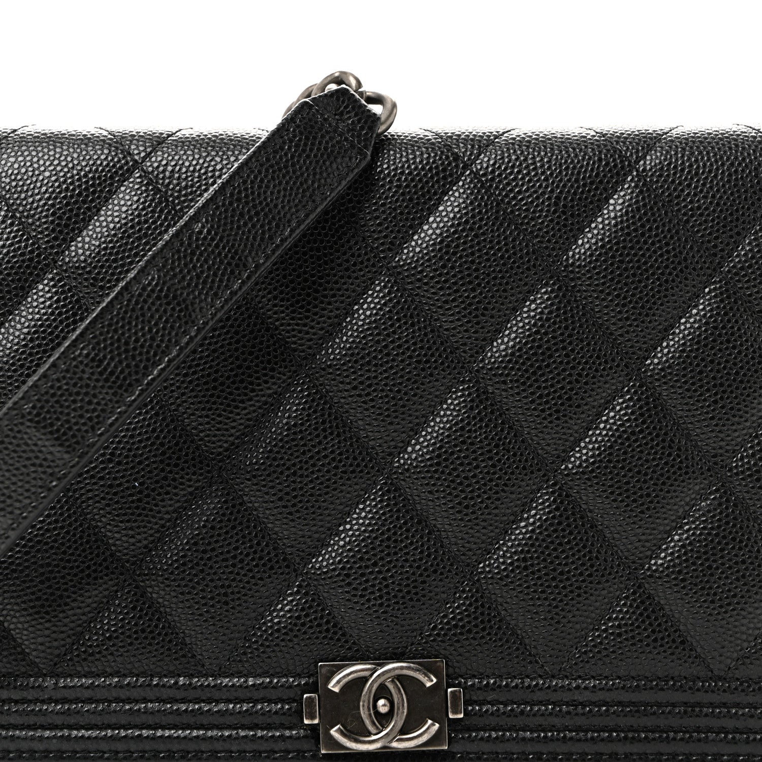 Chanel Caviar Quilted Boy Wallet On Chain WOC Black 9 of 12