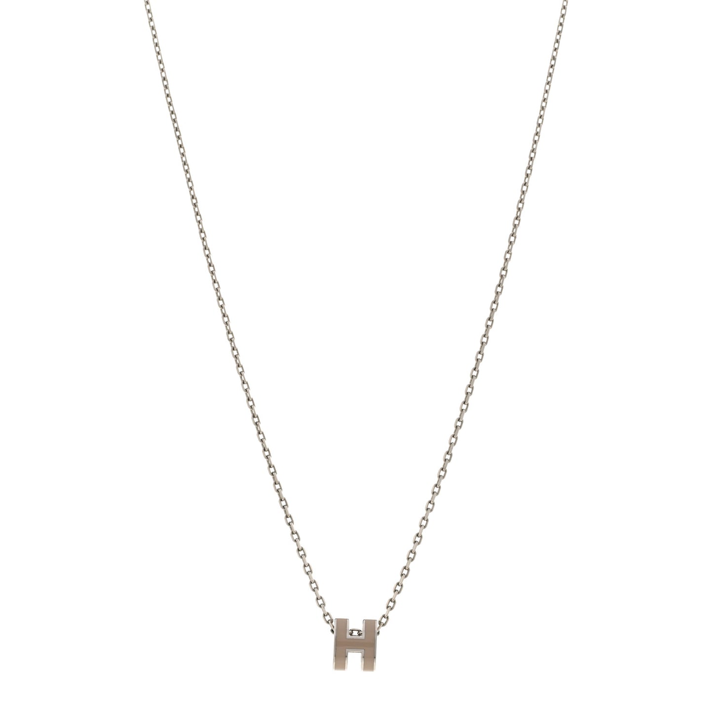Palladium Mini Pop H Pendant Necklace Marron Glace