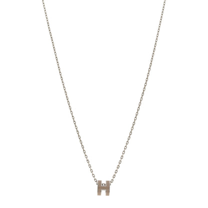 Hermes Palladium Mini Pop H Pendant Necklace Marron Glace 1 of 7