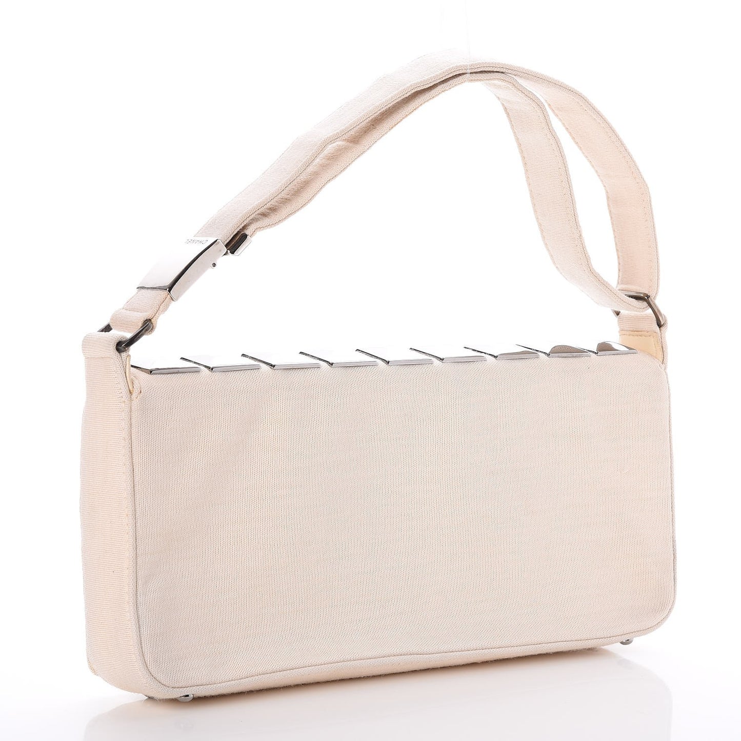 Canvas Studded Flap Off White