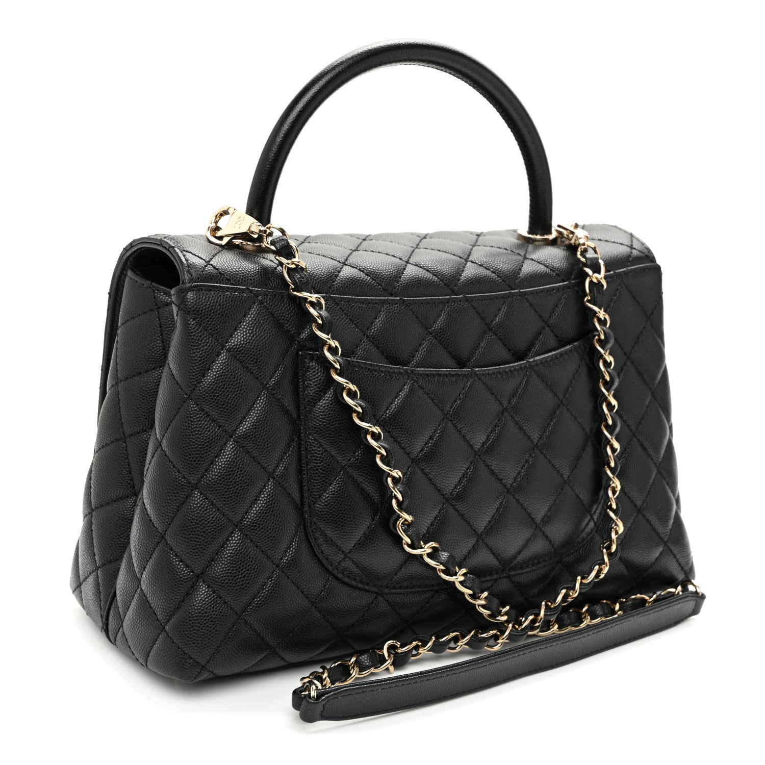 Chanel Caviar Quilted Small Coco Handle Flap Black 3 of 10