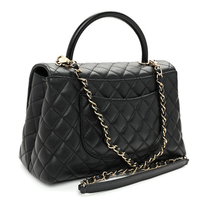 Chanel Caviar Quilted Small Coco Handle Flap Black 3 of 10