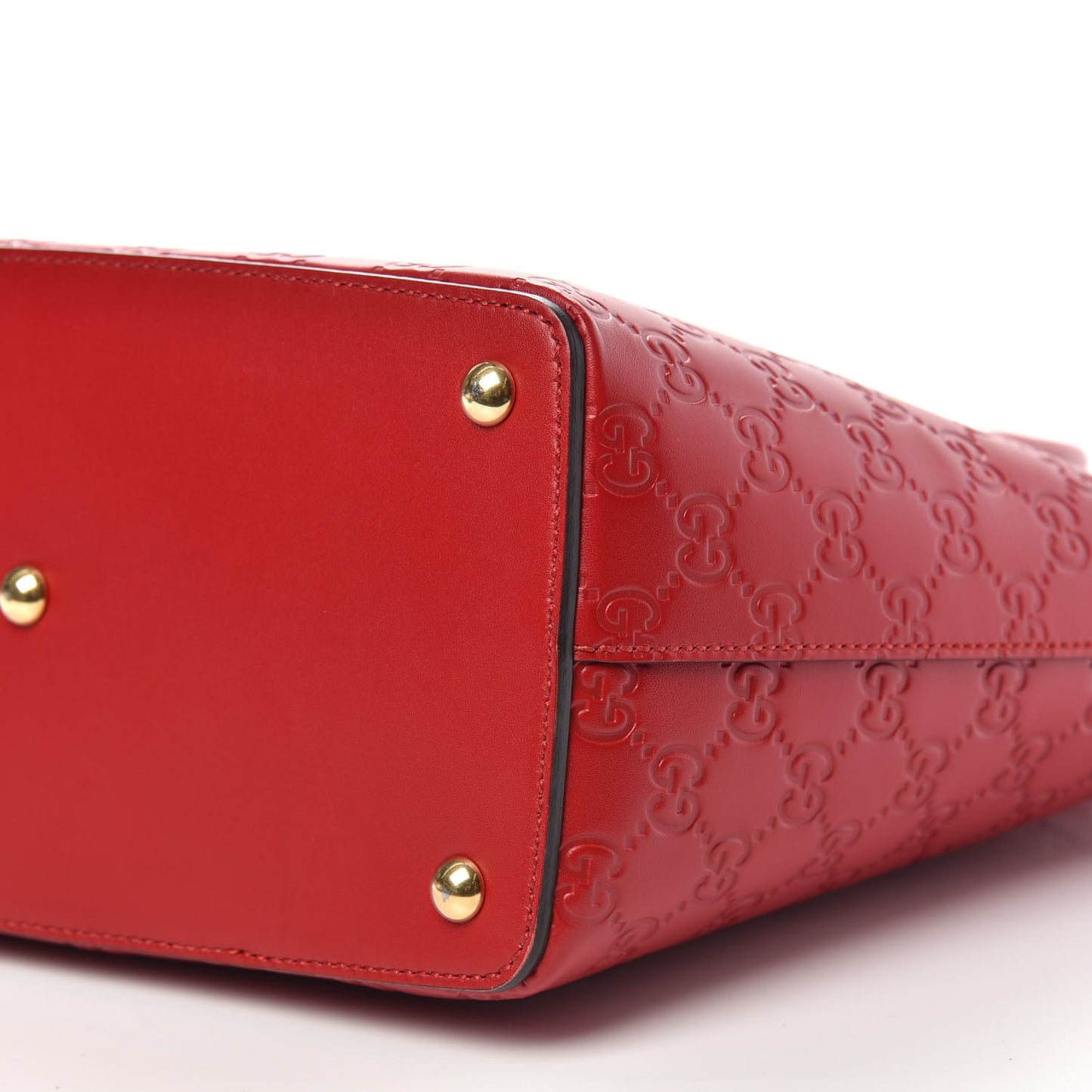 Guccissima Small Zippered Bucket Tote Hibiscus Red
