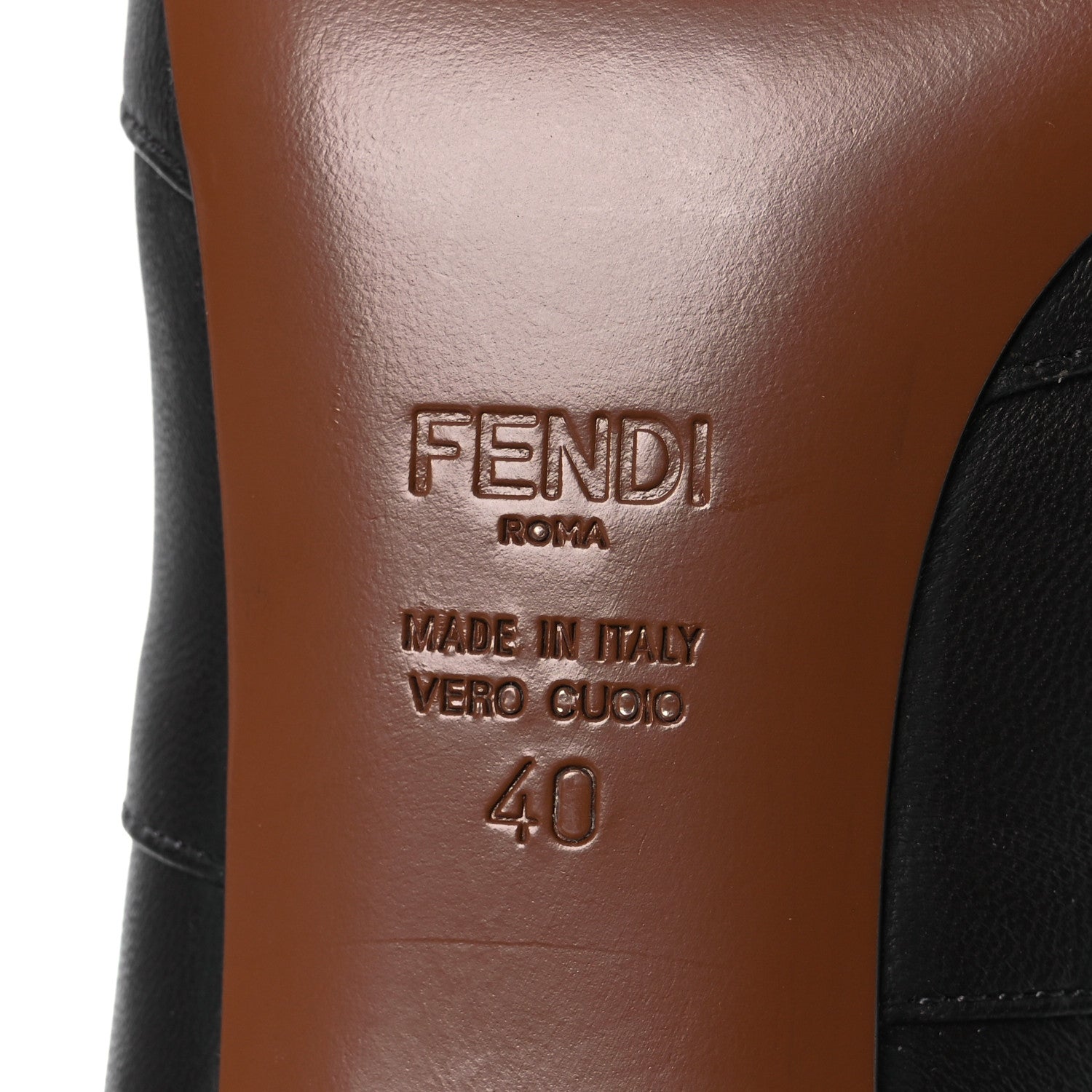 Fendi Nappa Microfiber Fabric FF Rockoko Thigh High Boots 40 Ebano Tobacco Black 8 of 12