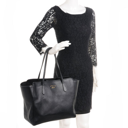 Gucci Dollar Calfskin Medium Swing Tote Black 2 of 7