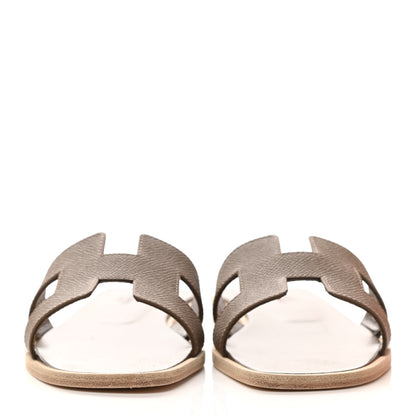 Hermes Epsom Oran Sandals 37 Etoupe 2 of 9