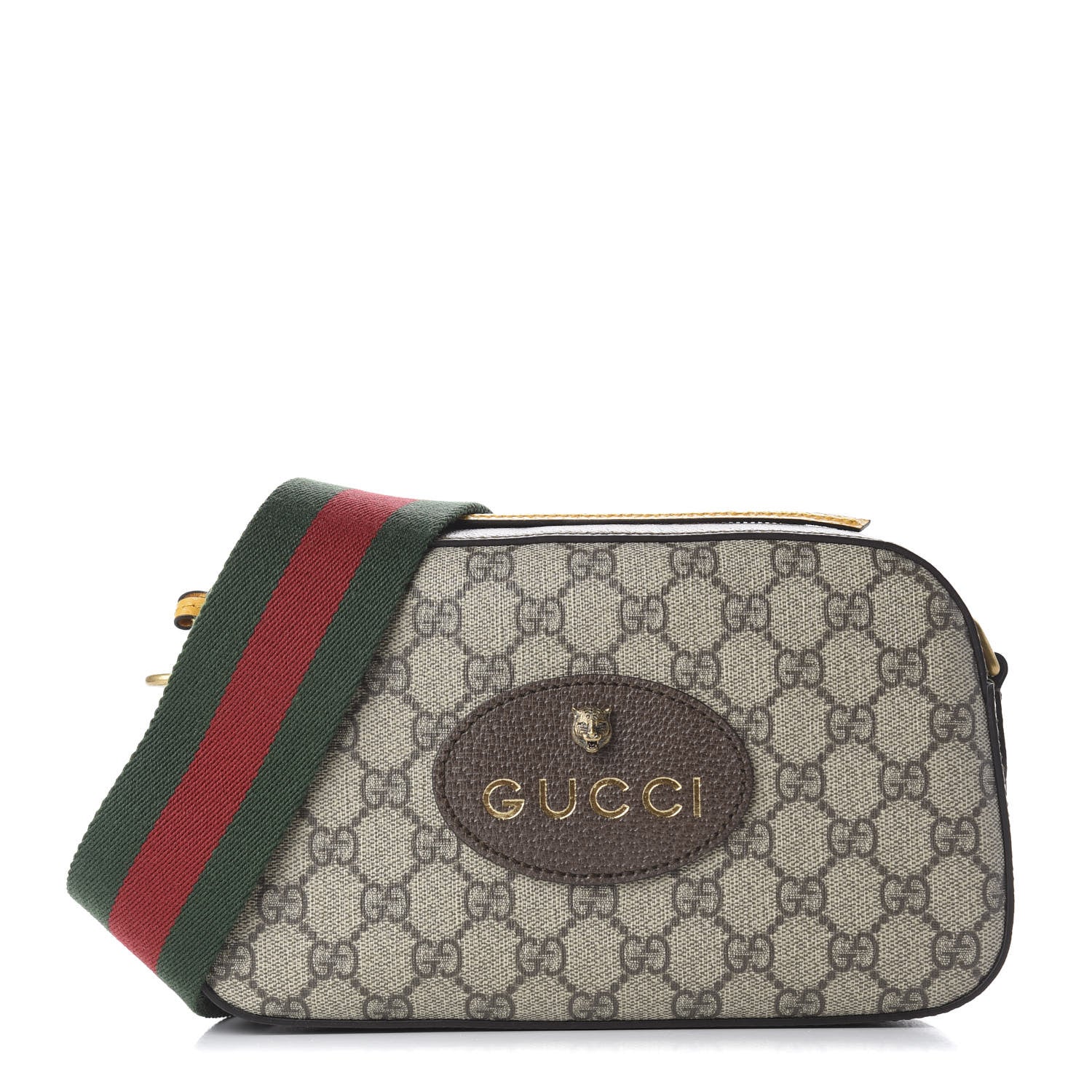 Gucci GG Supreme Monogram Web Neo Vintage Shoulder Bag Beige New Acero Crop 1 of 10