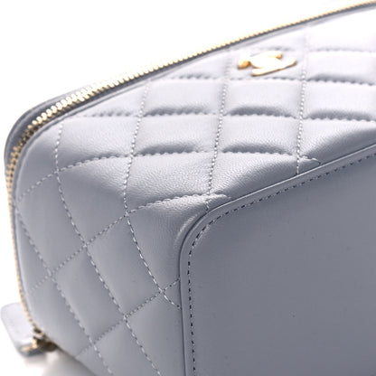 Chanel Lambskin Quilted Small Pearl Crush Vanity Case With Chain Grey 9 of 13
