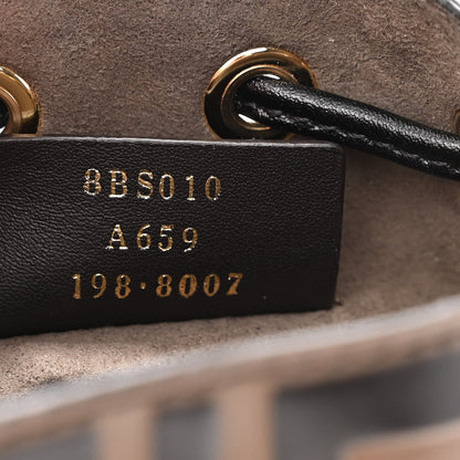 Fendi Vitello Liberty F is Fendi Bi-Color FF 1974 Embossed Mini Mon Tresor Bucket Bag Maya Black 7 of 11