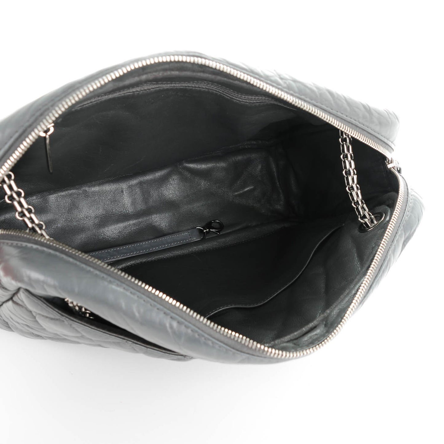 Aged Calfskin Quilted Large Reissue Camera Case Grey