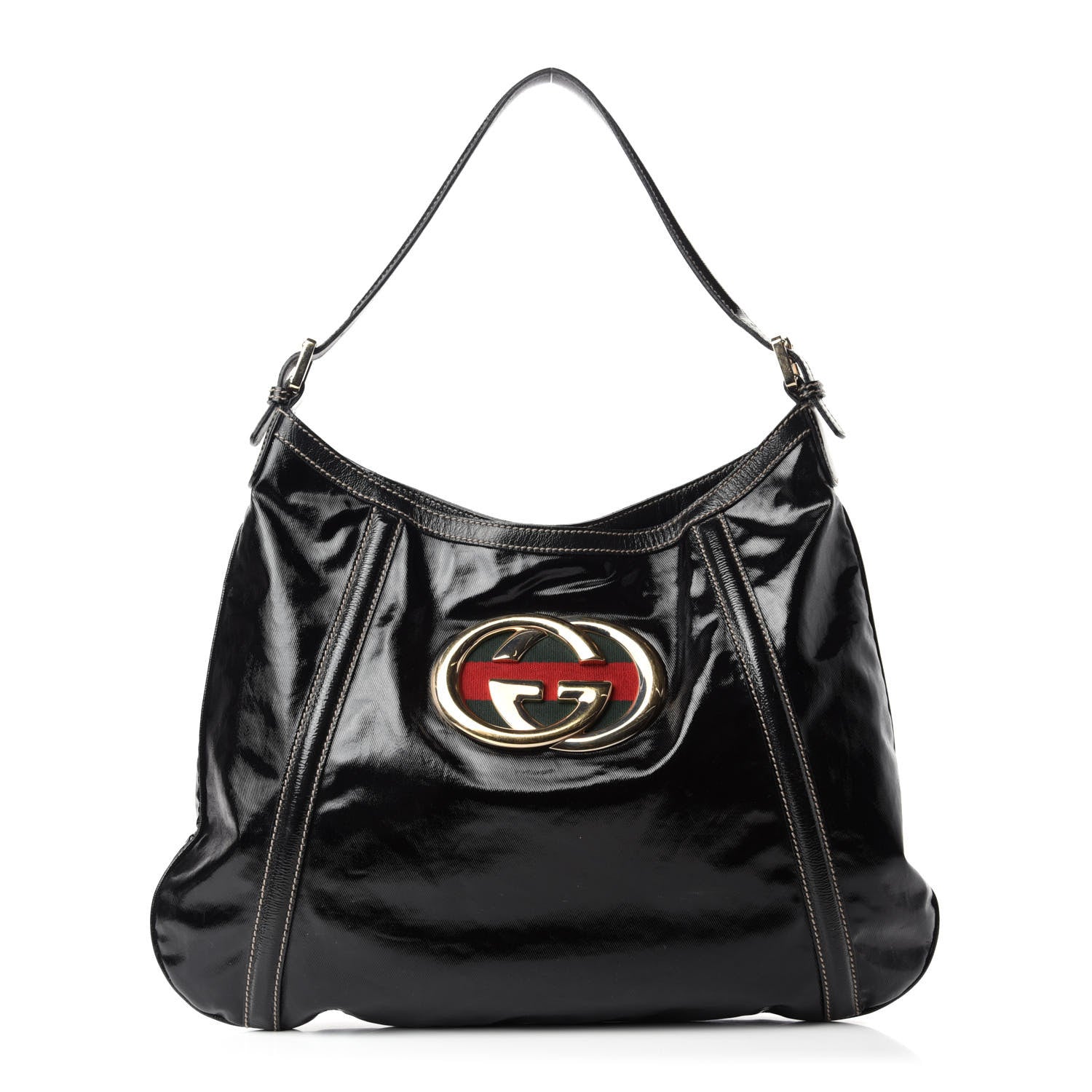 Gucci Dialux Medium Britt Shoulder Bag Black 1 of 10