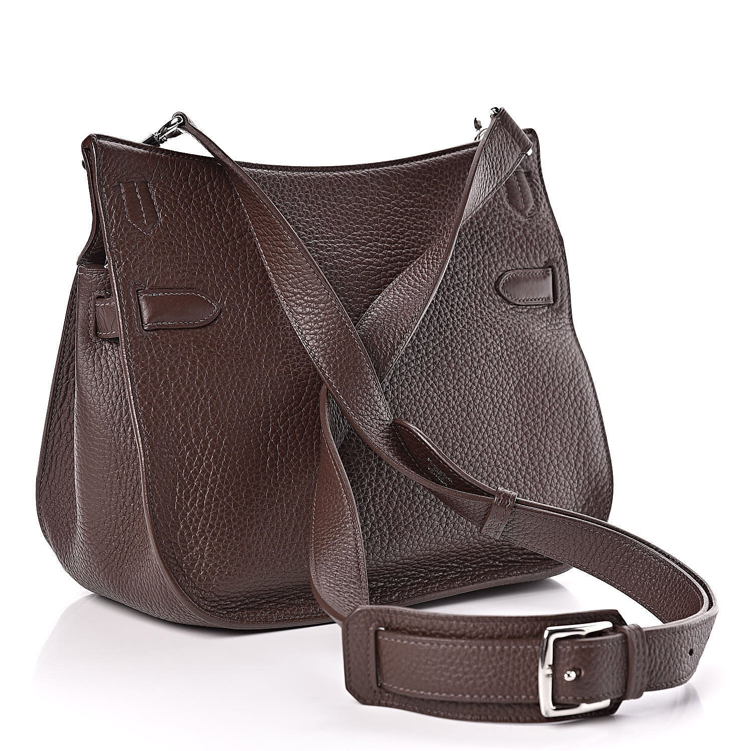 Hermes Taurillon Clemence Jypsiere 28 Chocolate 3 of 11