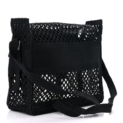 Christian Dior Canvas Embroidered Mesh Diorcamp Messenger Black 3 of 14