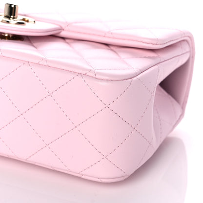 Chanel Lambskin Quilted Mini Top Handle Rectangular Flap Light Pink 9 of 13