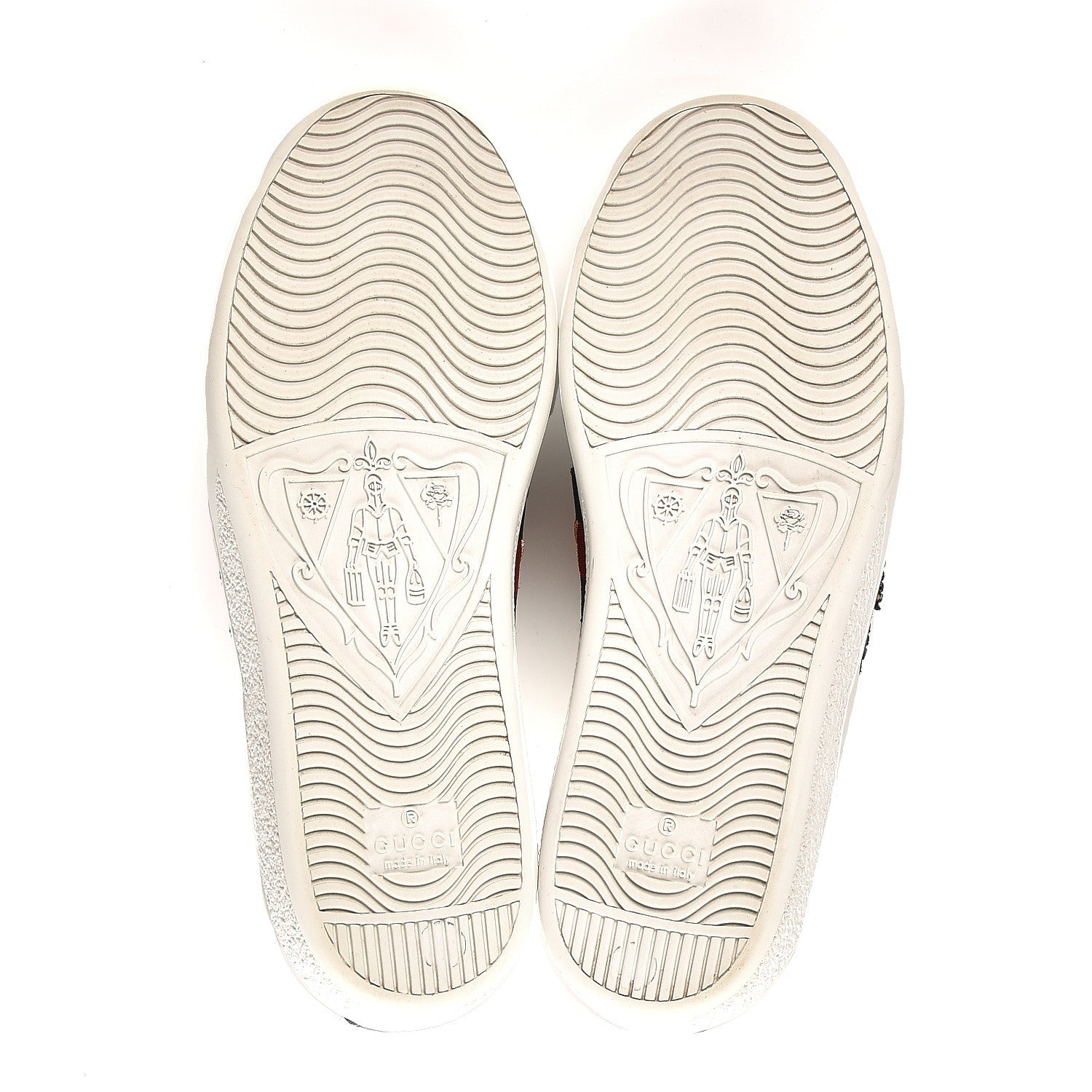 Gucci Calfskin Web Studded Lightning Ace Sneakers 36 White 11 of 12