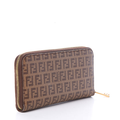 Fendi Zucchino Spalmati Forever Zip Around Wallet Nocciola 2 of 5