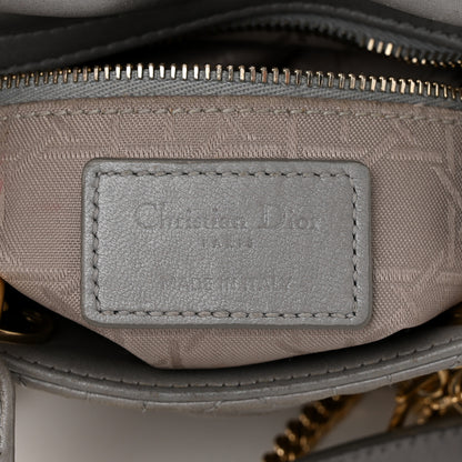 Christian Dior Metallic Lambskin Cannage Mini Lady Dior Grey 6 of 13
