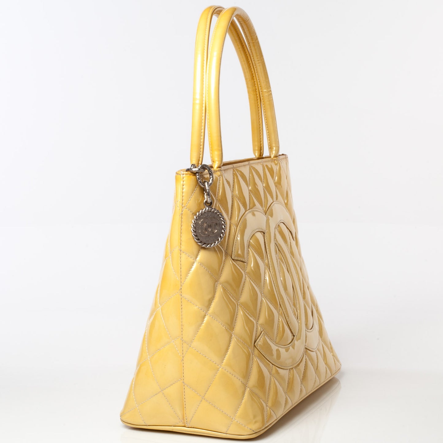 Patent Medallion Tote Yellow