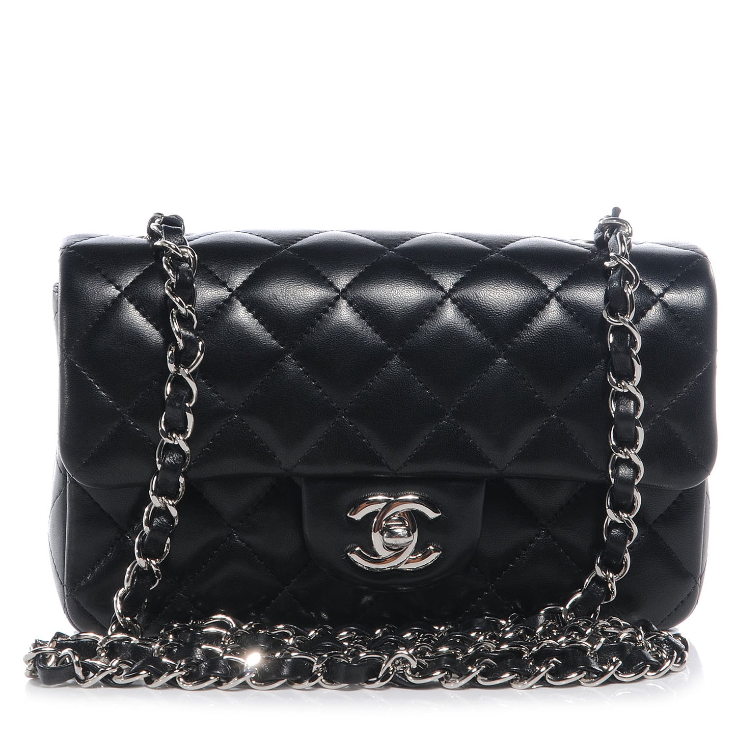Lambskin Quilted Mini Flap Black