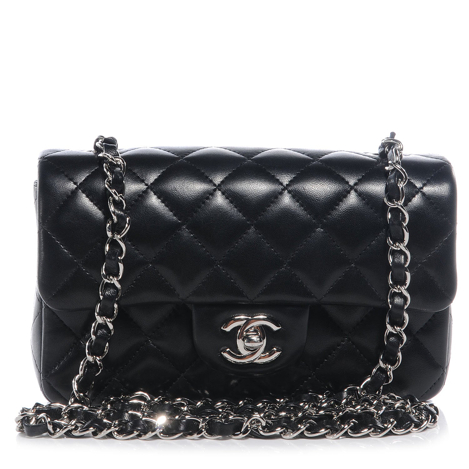 Chanel Lambskin Quilted Mini Flap Black 1 of 9