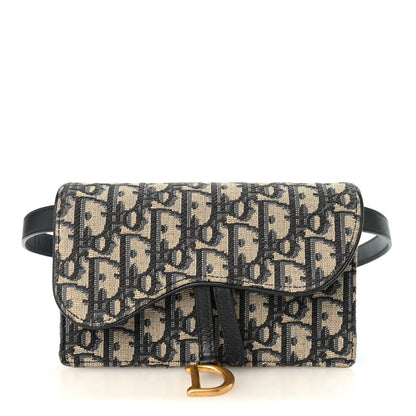Christian Dior Oblique Saddle Belt Bag Blue 1 of 9