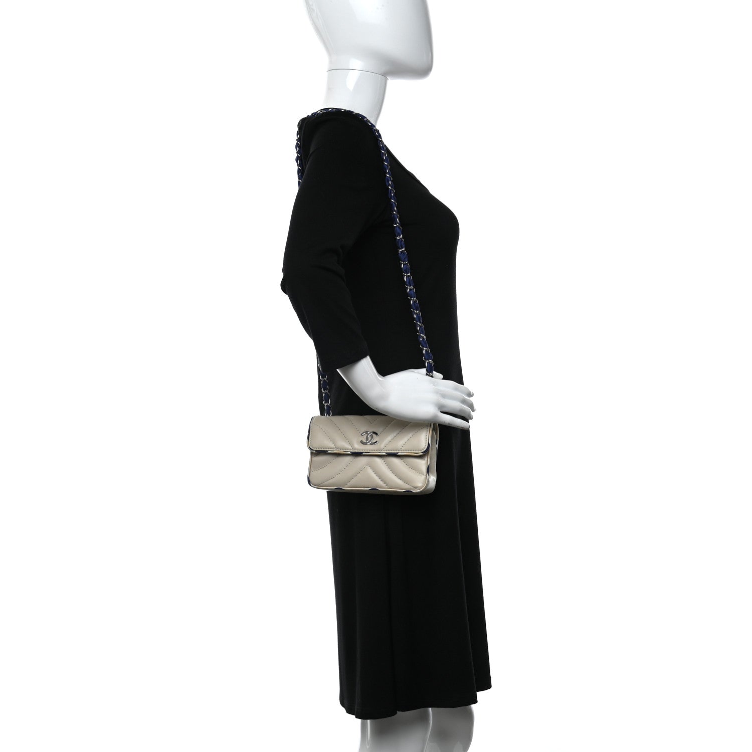 Chanel Lambskin Quilted Single Flap Bag Light Grey 2 of 10
