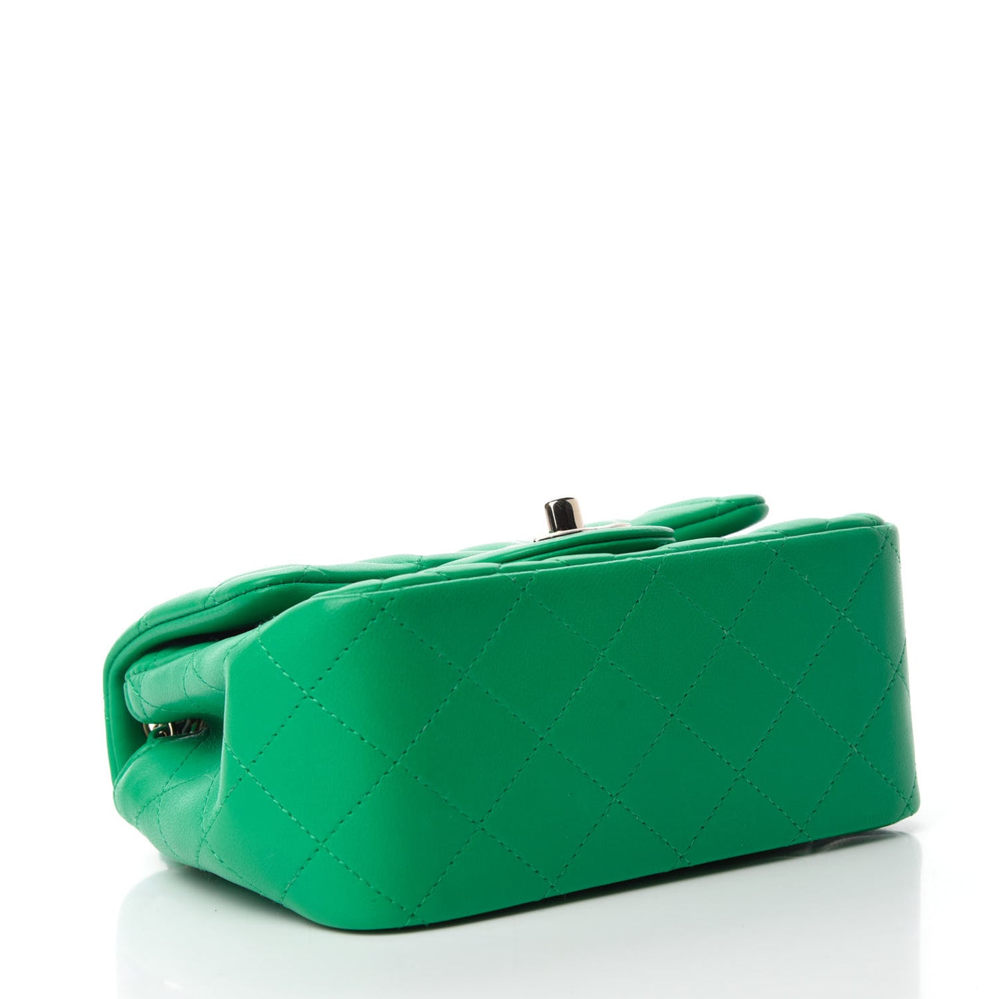 Lambskin Quilted Mini Square Flap Green