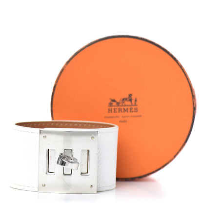 Hermes Epsom Kelly Dog Bracelet White 5 of 5