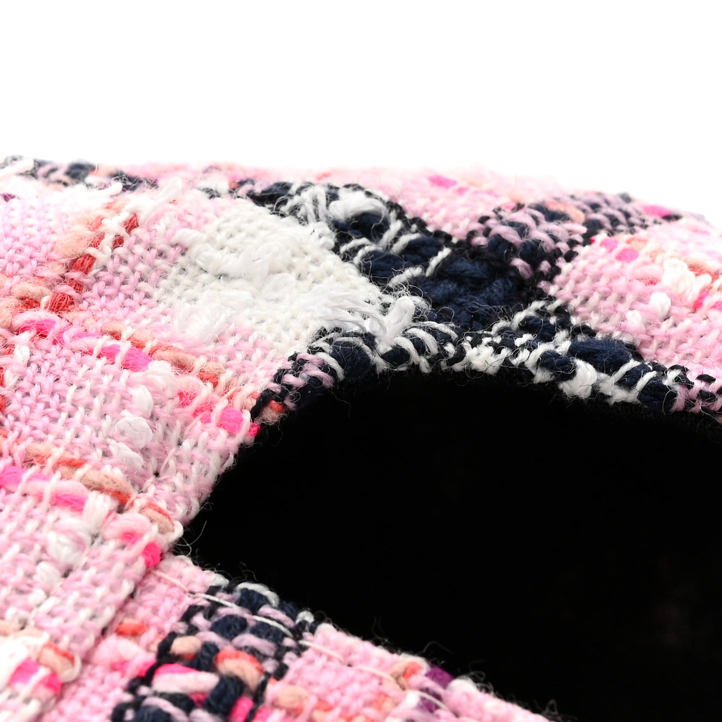 Cotton Wool Tweed CC Cap Hat Pink Navy Blue White
