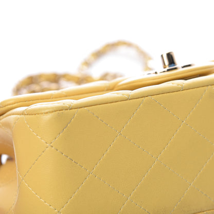 Chanel Lambskin Quilted Mini Rectangular Flap Yellow 16 of 16
