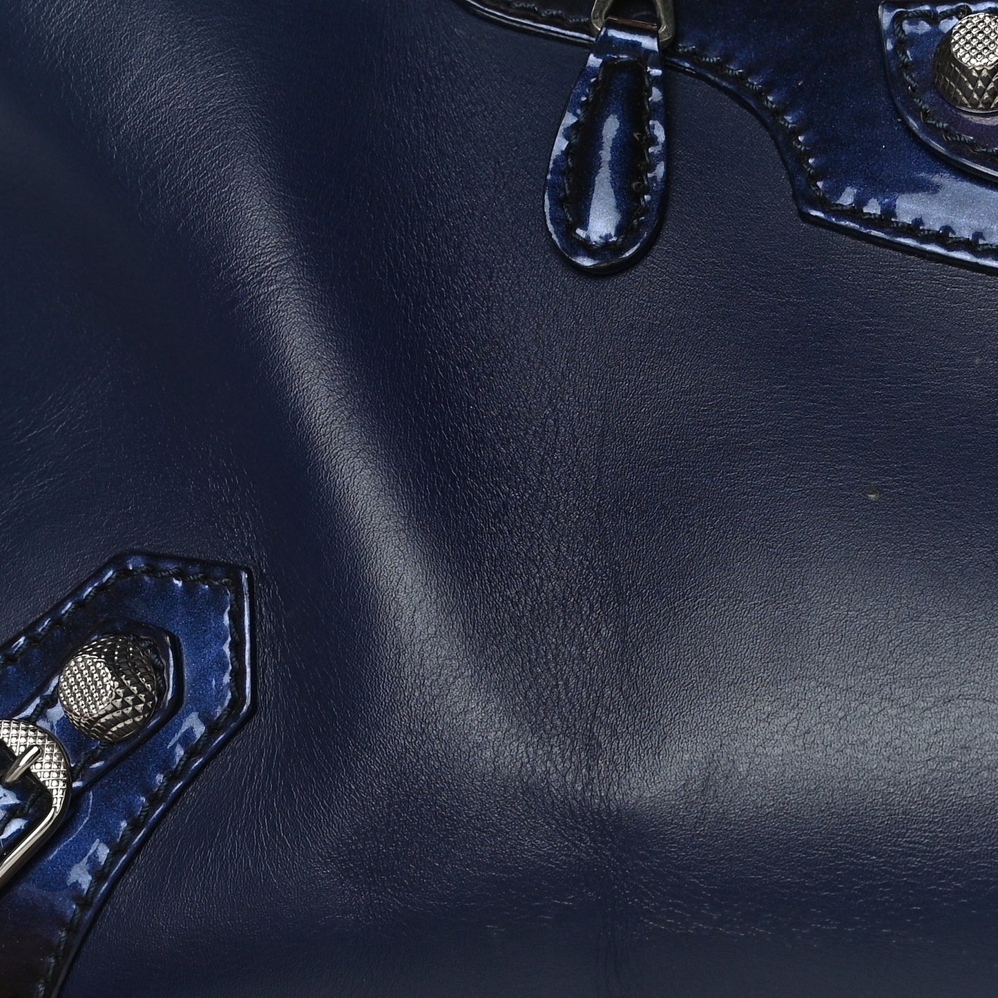 Smooth Calfskin Metallic Patent Giant 12 Silver Hardware City Ultraviolet