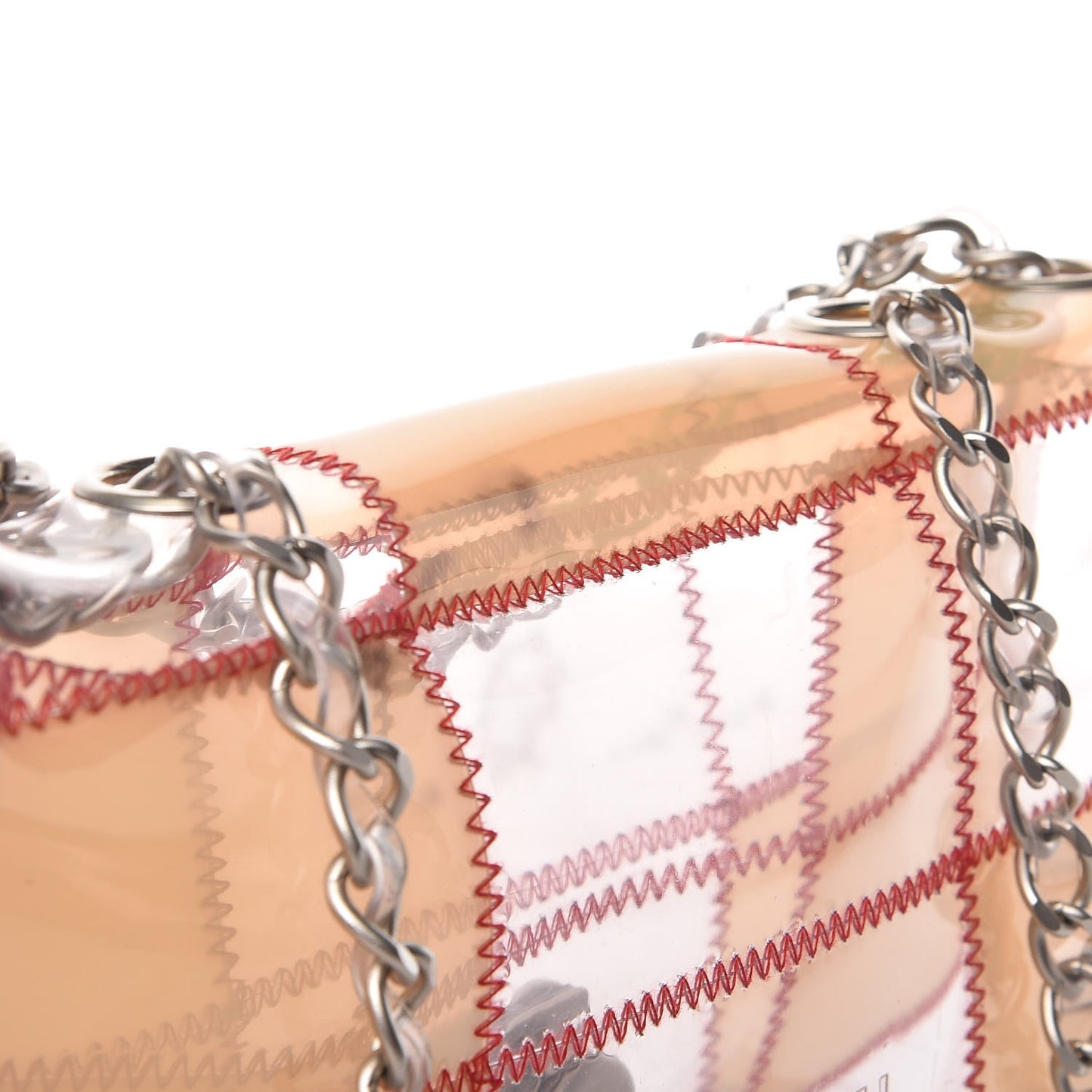 PVC Stitched Flap Beige Pink