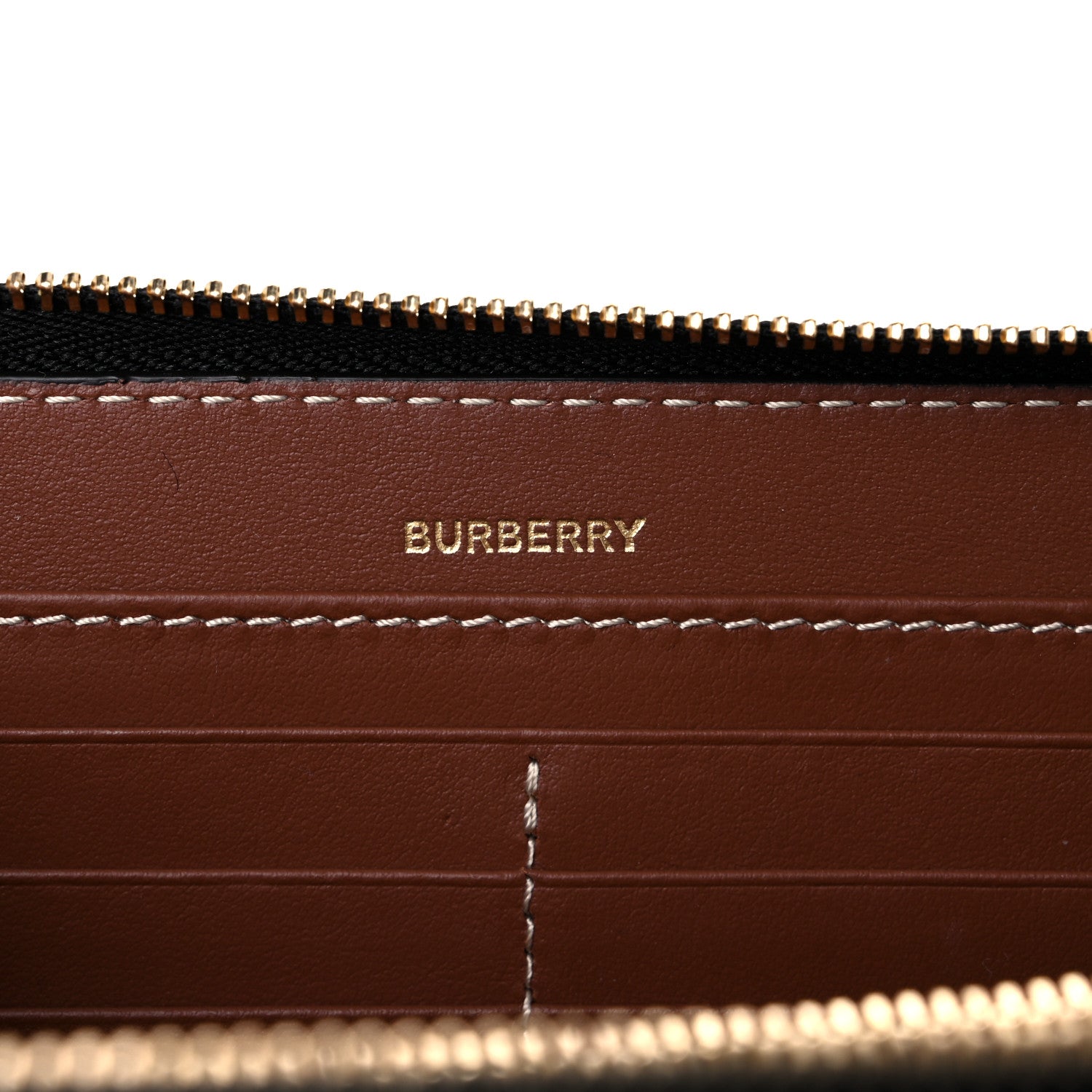 Burberry Canvas Horseferry Print Elmore Zip Around Wallet Black Tan 6 of 8