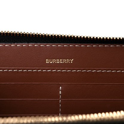 Burberry Canvas Horseferry Print Elmore Zip Around Wallet Black Tan 6 of 8